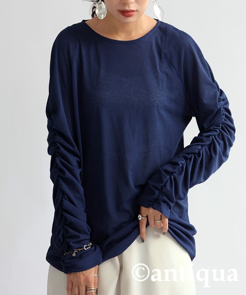 antiqua(アンティカ)の「シアートップス(Tシャツ/カットソー・レディース・ブラック/ホワイト/ダークネイビー・FREE)」の19枚目の写真