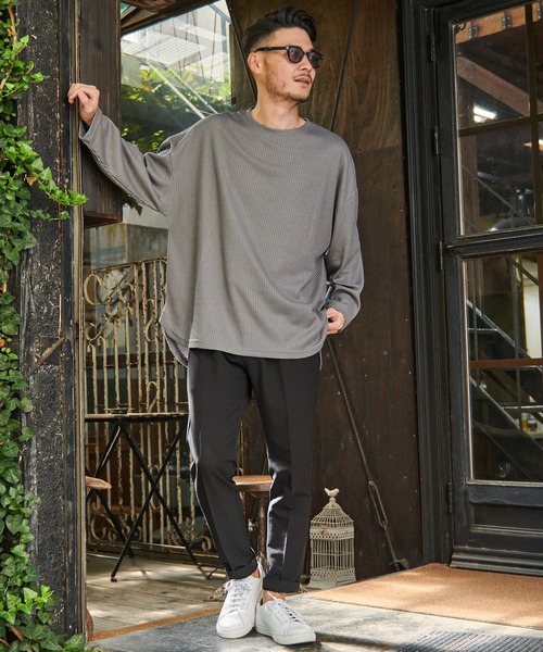 SILVER BULLET(シルバーバレット)の「『CavariA/キャバリア』ワッフル調ビッグシルエット長袖Tシャツ(Tシャツ/カットソー・メンズ・ブルー/グレー/ブラック/ワイン・M/L)」の10枚目の写真