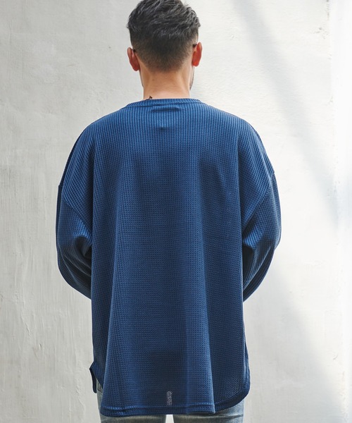 SILVER BULLET(シルバーバレット)の「『CavariA/キャバリア』ワッフル調ビッグシルエット長袖Tシャツ(Tシャツ/カットソー・メンズ・ブルー/グレー/ブラック/ワイン・M/L)」の13枚目の写真