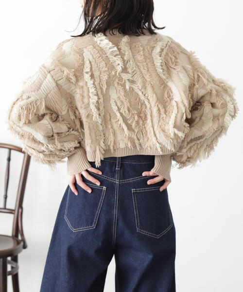 FREE'S MART（フリーズマート）の「◆フリンジショート丈ニット（ニット/セーター・レディース・ブラック/ベージュ/ラベンダー・FREE）」の16枚目の写真