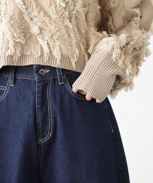 FREE'S MART（フリーズマート）の「◆フリンジショート丈ニット（ニット/セーター・レディース・ブラック/ベージュ/ラベンダー・FREE）」の17枚目の写真