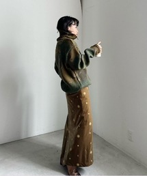 【日本限定モデル】 Ameri（アメリ）の「GLITTER EMBROIDERY VELOUR SKIRT（スカート スカート