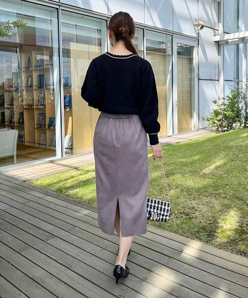 couture brooch(クチュールブローチ)の「◆【前後2WAY】スカラリボン衿ニット(ニット/セーター・レディース・ベビーピンク/アイボリー/ブラック・38/42)」の16枚目の写真