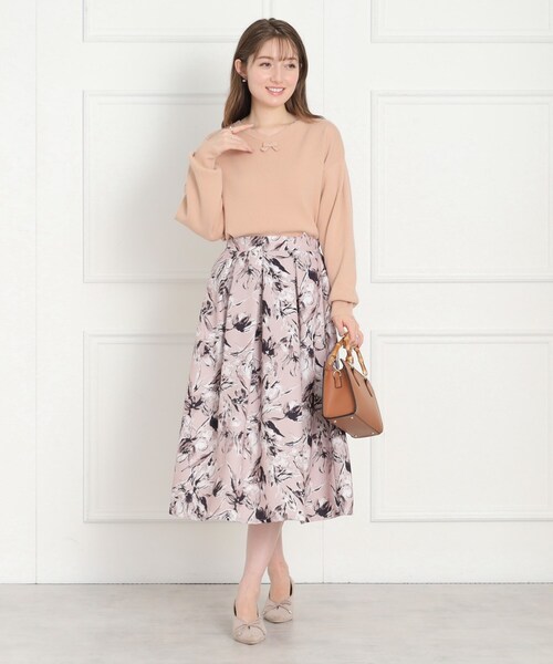 couture brooch(クチュールブローチ)の「◆【前後2WAY】スカラリボン衿ニット(ニット/セーター・レディース・ベビーピンク/アイボリー/ブラック・38/42)」の18枚目の写真