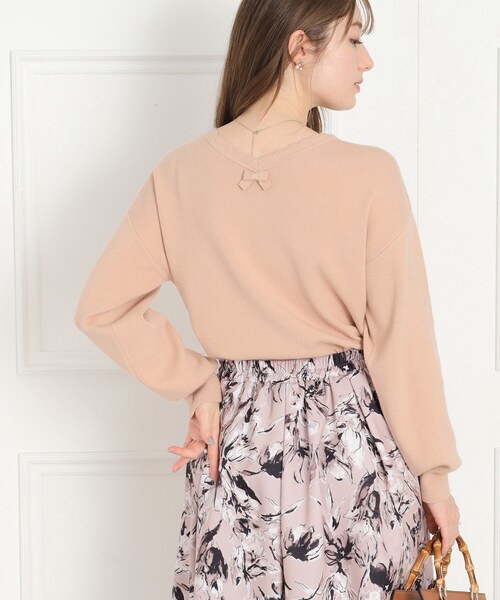 couture brooch(クチュールブローチ)の「◆【前後2WAY】スカラリボン衿ニット(ニット/セーター・レディース・ベビーピンク/アイボリー/ブラック・38/42)」の20枚目の写真