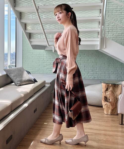 couture brooch(クチュールブローチ)の「◆【前後2WAY】スカラリボン衿ニット(ニット/セーター・レディース・ベビーピンク/アイボリー/ブラック・38/42)」の22枚目の写真