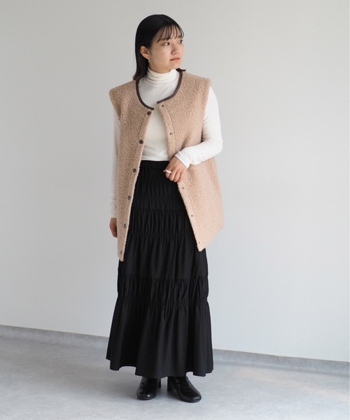 cepo(セポ)の「【新色入荷】シャーリングナローフレアスカート(スカート・レディース・ブラック/オリーブ/オレンジ/グレー/グリーン・M)」の12枚目の写真