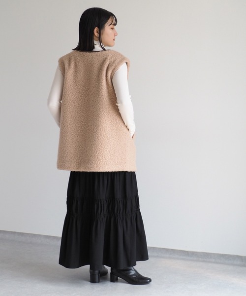 cepo(セポ)の「【新色入荷】シャーリングナローフレアスカート(スカート・レディース・ブラック/オリーブ/オレンジ/グレー/グリーン・M)」の10枚目の写真