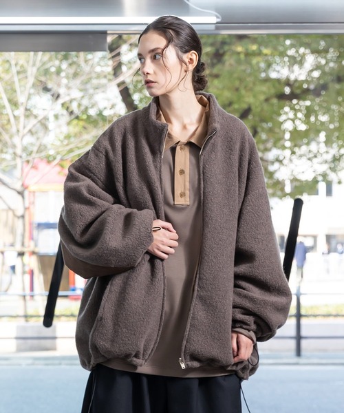 VOAAOV(ヴォアーブ)の「【VOAAOV】BISHU ANGORA PILE JERSEY reversible blouson(ブルゾン・メンズ・ブラウン/ブラック/オリーブ/ベージュ・1/2)」の3枚目の写真