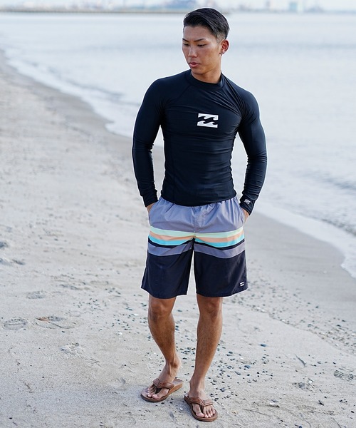 BILLABONG（ビラボン）の「BILLABONG/ビラボン ボードショーツ/トランクス/水着/サーフパンツ ウエストゴム ロング丈 BE011-402（水着・メンズ・グレー/ライトブルー・XL/L/M）」の15枚目の写真