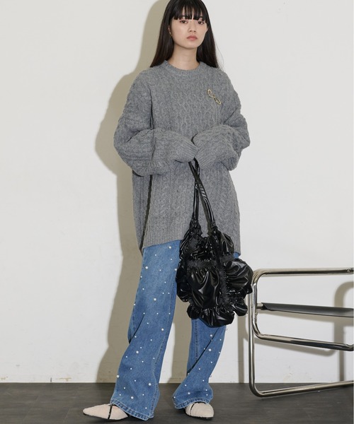 THE YOn（ザヨン）の「メタリックシャーリングバッグ（ショルダーバッグ・レディース・ブラック/アイボリー/シルバー・FREE）」の18枚目の写真