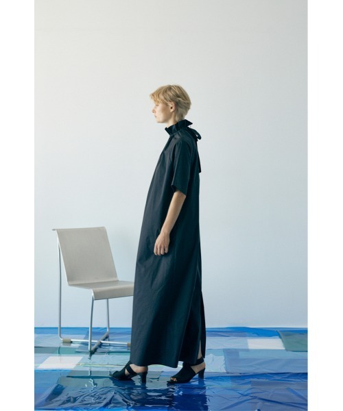 RIM.ARK ネックギャザードレス　ロングワンピース セール】Neck gather dress ネックギャザードレス（ワンピース