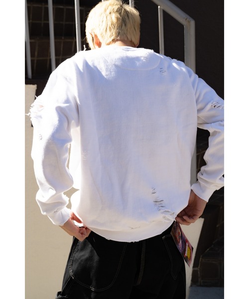 SUNNY  SPORTS（サニースポーツ）の「【 NIRVANA / ニルヴァーナ 】WORN-OUT BAND CREW ウォーンアウト バンド クルーネックスウェット SUY（Tシャツ/カットソー・メンズ・ブラック/ホワイト・LARGE/X-LARGE）」の7枚目の写真