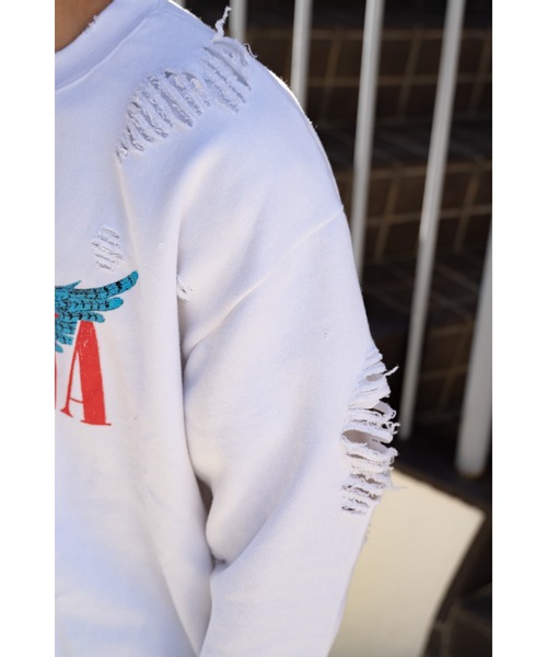 SUNNY  SPORTS（サニースポーツ）の「【 NIRVANA / ニルヴァーナ 】WORN-OUT BAND CREW ウォーンアウト バンド クルーネックスウェット SUY（Tシャツ/カットソー・メンズ・ブラック/ホワイト・LARGE/X-LARGE）」の8枚目の写真