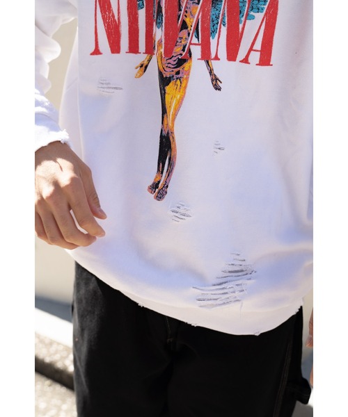 SUNNY  SPORTS（サニースポーツ）の「【 NIRVANA / ニルヴァーナ 】WORN-OUT BAND CREW ウォーンアウト バンド クルーネックスウェット SUY（Tシャツ/カットソー・メンズ・ブラック/ホワイト・LARGE/X-LARGE）」の9枚目の写真