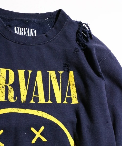 SUNNY  SPORTS（サニースポーツ）の「【 NIRVANA / ニルヴァーナ 】WORN-OUT BAND CREW ウォーンアウト バンド クルーネックスウェット SUY（Tシャツ/カットソー・メンズ・ブラック/ホワイト・LARGE/X-LARGE）」の21枚目の写真
