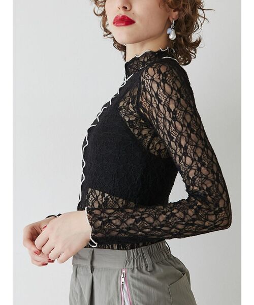 jouetie（ジュエティ）の「ドッキングメローレーストップス（Tシャツ/カットソー・レディース・ブラック/グレー・MEDIUM）」の22枚目の写真