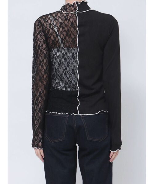 jouetie（ジュエティ）の「ドッキングメローレーストップス（Tシャツ/カットソー・レディース・ブラック/グレー・MEDIUM）」の5枚目の写真