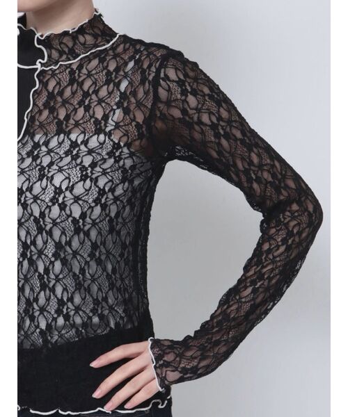 jouetie（ジュエティ）の「ドッキングメローレーストップス（Tシャツ/カットソー・レディース・ブラック/グレー・MEDIUM）」の7枚目の写真