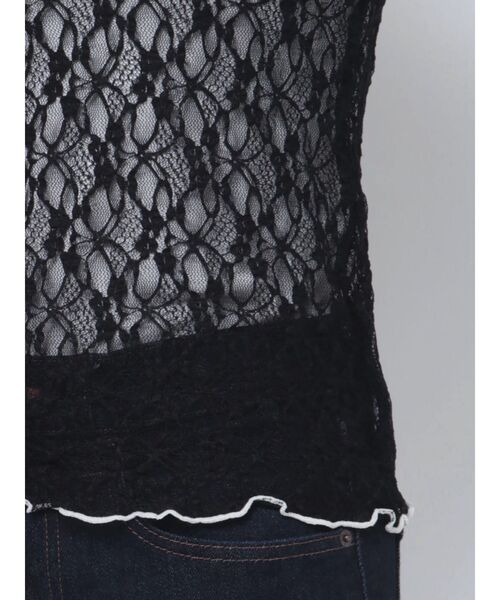 jouetie（ジュエティ）の「ドッキングメローレーストップス（Tシャツ/カットソー・レディース・ブラック/グレー・MEDIUM）」の8枚目の写真