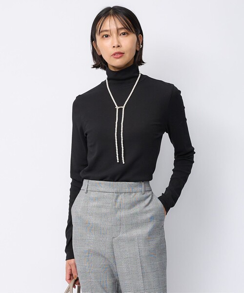 23区 S（ニジュウサンクチイサイサイズ）の「【洗える】レイヤードタートル カットソー（Tシャツ/カットソー・レディース・ホワイト系/ベージュ系/ブラック系・32）」の2枚目の写真
