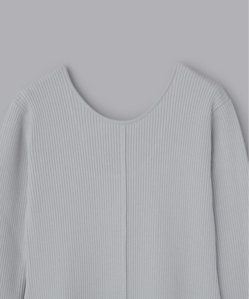 Olu.（オルドット）の「バックオープンリブニットワンピース（ワンピース・レディース・ブラック/ライトブルー/オフホワイト・0/1）」の4枚目の写真