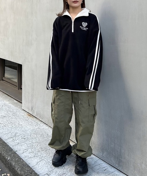 INGNI(イング)の「ハーフZIP配色サイドラインフリーストップス(その他トップス・レディース・ネイビー/アイボリー/ブラック・M)」の11枚目の写真