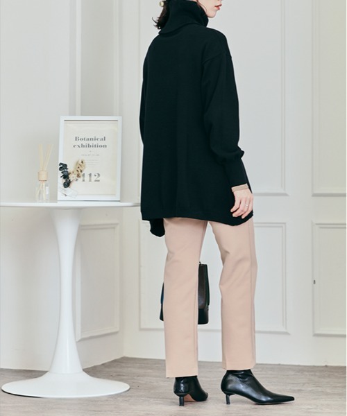 kirakiraShop(キラキラショップ)の「2way ネック チュニック ニット(ニット/セーター・レディース・ベージュ/クリーム/ブラック・L/M)」の9枚目の写真