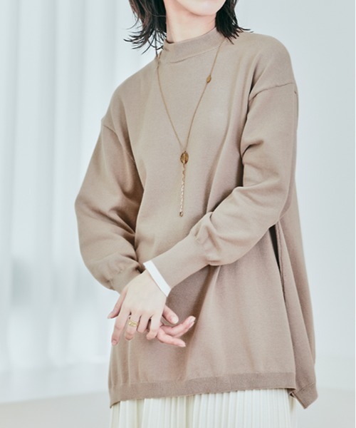 kirakiraShop(キラキラショップ)の「2way ネック チュニック ニット(ニット/セーター・レディース・ベージュ/クリーム/ブラック・L/M)」の11枚目の写真