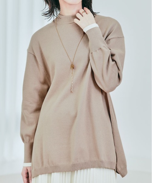 kirakiraShop(キラキラショップ)の「2way ネック チュニック ニット(ニット/セーター・レディース・ベージュ/クリーム/ブラック・L/M)」の14枚目の写真