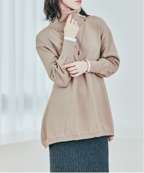 kirakiraShop(キラキラショップ)の「2way ネック チュニック ニット(ニット/セーター・レディース・ベージュ/クリーム/ブラック・L/M)」の15枚目の写真