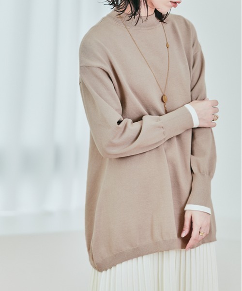 kirakiraShop(キラキラショップ)の「2way ネック チュニック ニット(ニット/セーター・レディース・ベージュ/クリーム/ブラック・L/M)」の13枚目の写真