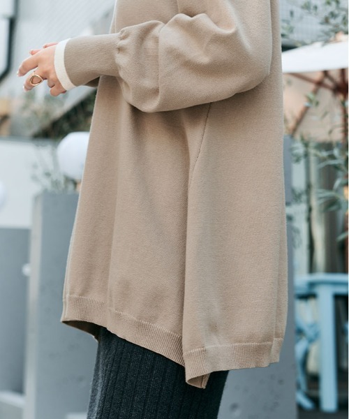 kirakiraShop(キラキラショップ)の「2way ネック チュニック ニット(ニット/セーター・レディース・ベージュ/クリーム/ブラック・L/M)」の20枚目の写真