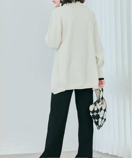 kirakiraShop(キラキラショップ)の「2way ネック チュニック ニット(ニット/セーター・レディース・ベージュ/クリーム/ブラック・L/M)」の22枚目の写真