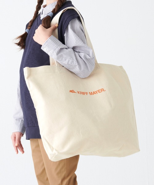 KRIFF MAYER Kid's Collection(クリフメイヤーキッズコレクション)の「ミニロゴクリフトートバッグ(トートバッグ・キッズ・オフホワイト/オレンジ/ネイビー/ダークグレー/グリーン/ブラウン・FREE)」の2枚目の写真
