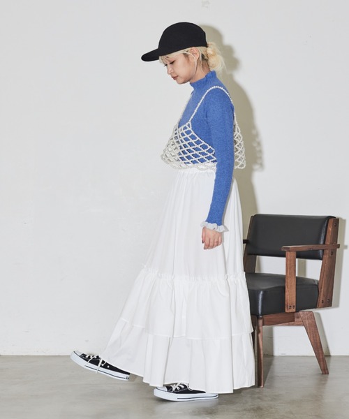 MERLOT(メルロー)の「ボリュームティアードスカート(スカート・レディース・ホワイト/ブラック/ピンク・FREE)」の17枚目の写真