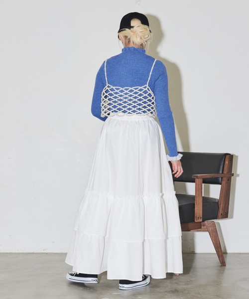 MERLOT(メルロー)の「ボリュームティアードスカート(スカート・レディース・ホワイト/ブラック/ピンク・FREE)」の20枚目の写真