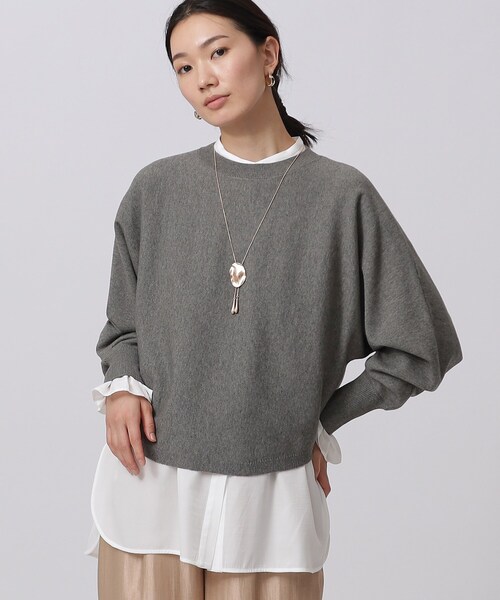 GALLEST(ギャレスト)の「ドルマンボリュームニット(ニット/セーター・レディース・ネイビー/ライトイエロー系/オフホワイト/サックスブルー/グレー系その他7・34/38)」の1枚目の写真