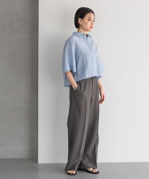 セール】リネンライクストレートパンツ（スラックス）｜A part