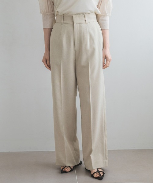 A part by（アパートバイ）の「リネンライクストレートパンツ（スラックス・レディース・チャコールグレー/ライトベージュ/ブラック/ライトグリーン/ブラウン・SMALL/MEDIUM）」の6枚目の写真