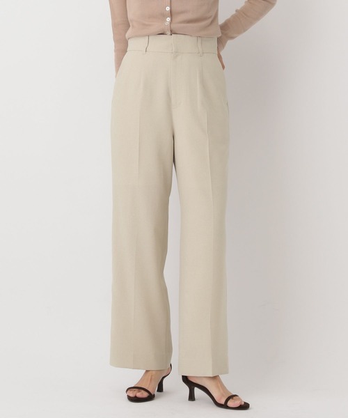 A part by（アパートバイ）の「リネンライクストレートパンツ（スラックス・レディース・チャコールグレー/ライトベージュ/ブラック/ライトグリーン/ブラウン・SMALL/MEDIUM）」の7枚目の写真