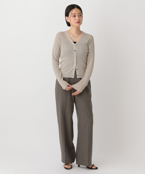 A part by（アパートバイ）の「リネンライクストレートパンツ（スラックス・レディース・チャコールグレー/ライトベージュ/ブラック/ライトグリーン/ブラウン・SMALL/MEDIUM）」の15枚目の写真