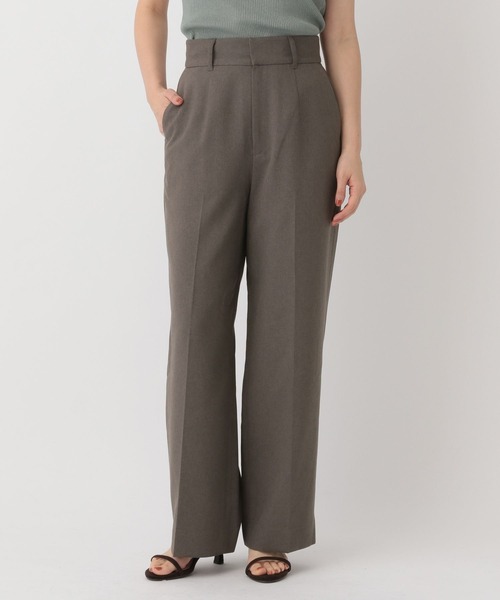 A part by（アパートバイ）の「リネンライクストレートパンツ（スラックス・レディース・チャコールグレー/ライトベージュ/ブラック/ライトグリーン/ブラウン・SMALL/MEDIUM）」の20枚目の写真