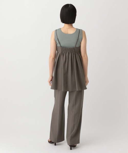 A part by（アパートバイ）の「リネンライクストレートパンツ（スラックス・レディース・チャコールグレー/ライトベージュ/ブラック/ライトグリーン/ブラウン・SMALL/MEDIUM）」の12枚目の写真