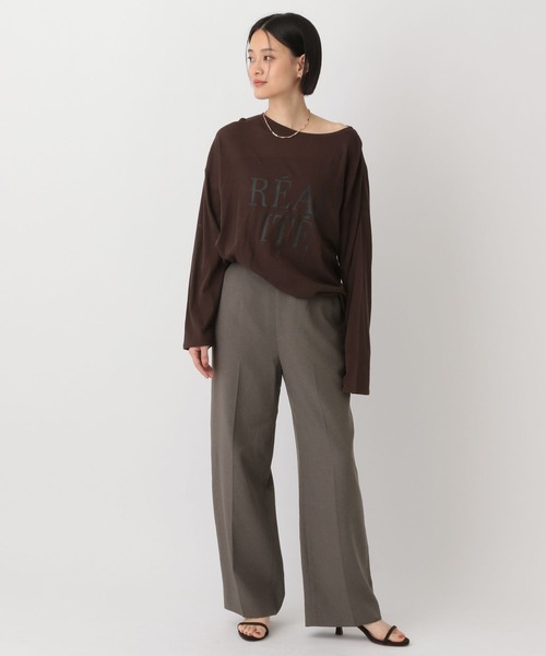 A part by（アパートバイ）の「リネンライクストレートパンツ（スラックス・レディース・チャコールグレー/ライトベージュ/ブラック/ライトグリーン/ブラウン・SMALL/MEDIUM）」の13枚目の写真