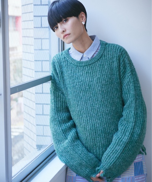 【セール】ブロークンラメニットプルオーバー（ニット/セーター）｜ROSE BUD（ローズバッド）