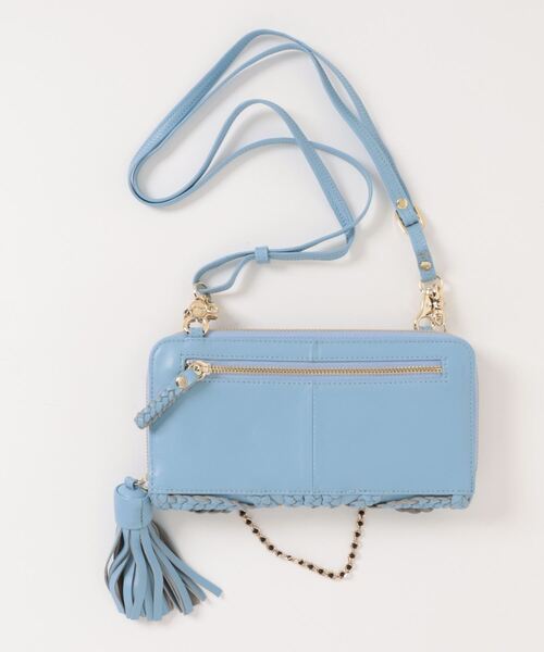 Three Four Time(スリーフォータイム)の「ラムクサリ編みウォレットBAG(財布・レディース・ライトブルー/シルバー/ライトパープル・FREE)」の5枚目の写真