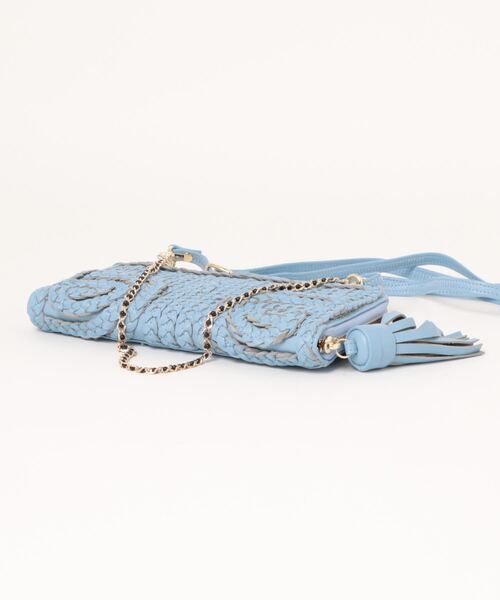 Three Four Time(スリーフォータイム)の「ラムクサリ編みウォレットBAG(財布・レディース・ライトブルー/シルバー/ライトパープル・FREE)」の4枚目の写真