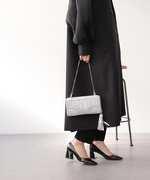 Three Four Time(スリーフォータイム)の「ラムクサリ編みウォレットBAG(財布・レディース・ライトブルー/シルバー/ライトパープル・FREE)」の10枚目の写真