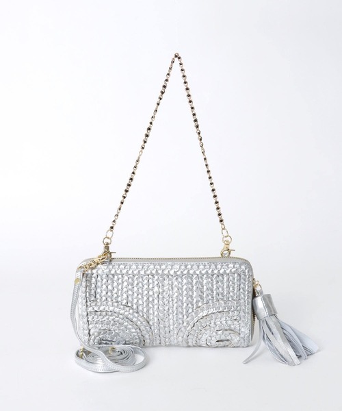 Three Four Time(スリーフォータイム)の「ラムクサリ編みウォレットBAG(財布・レディース・ライトブルー/シルバー/ライトパープル・FREE)」の13枚目の写真